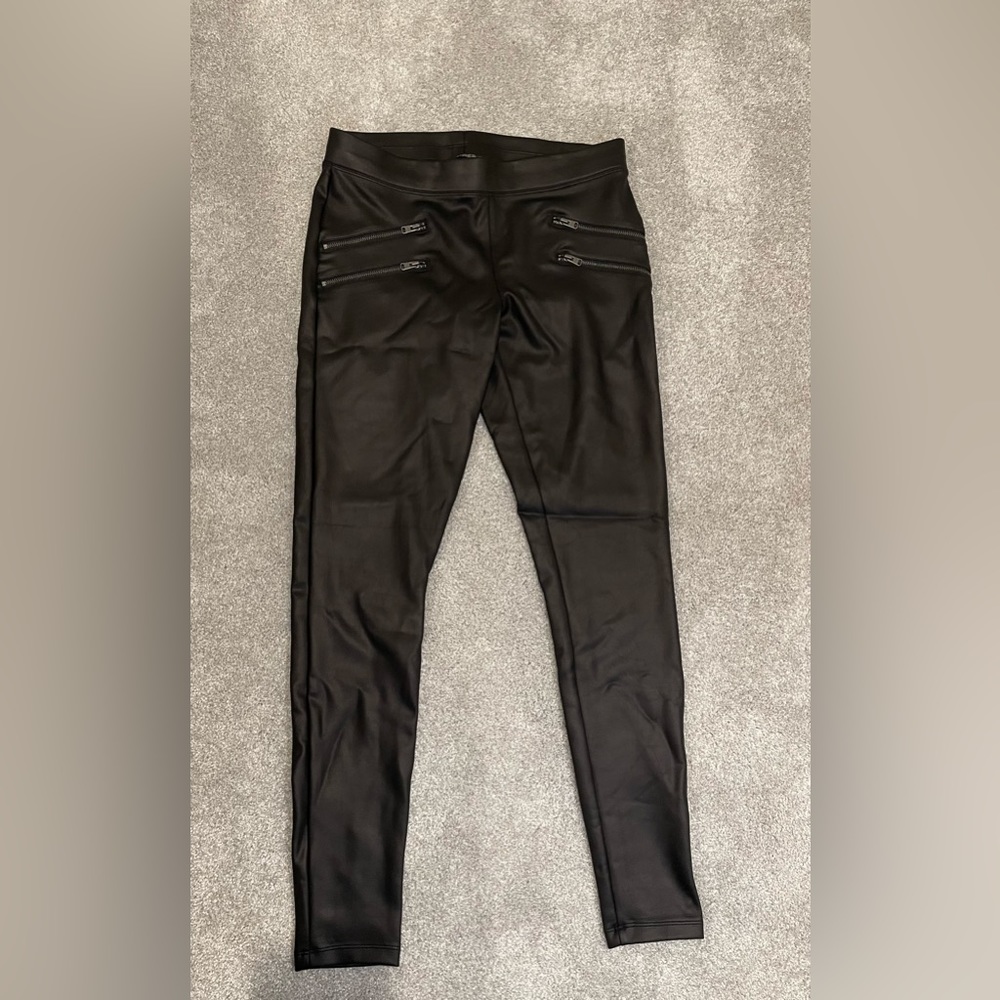 Express Black Faux Leather Leggings Small